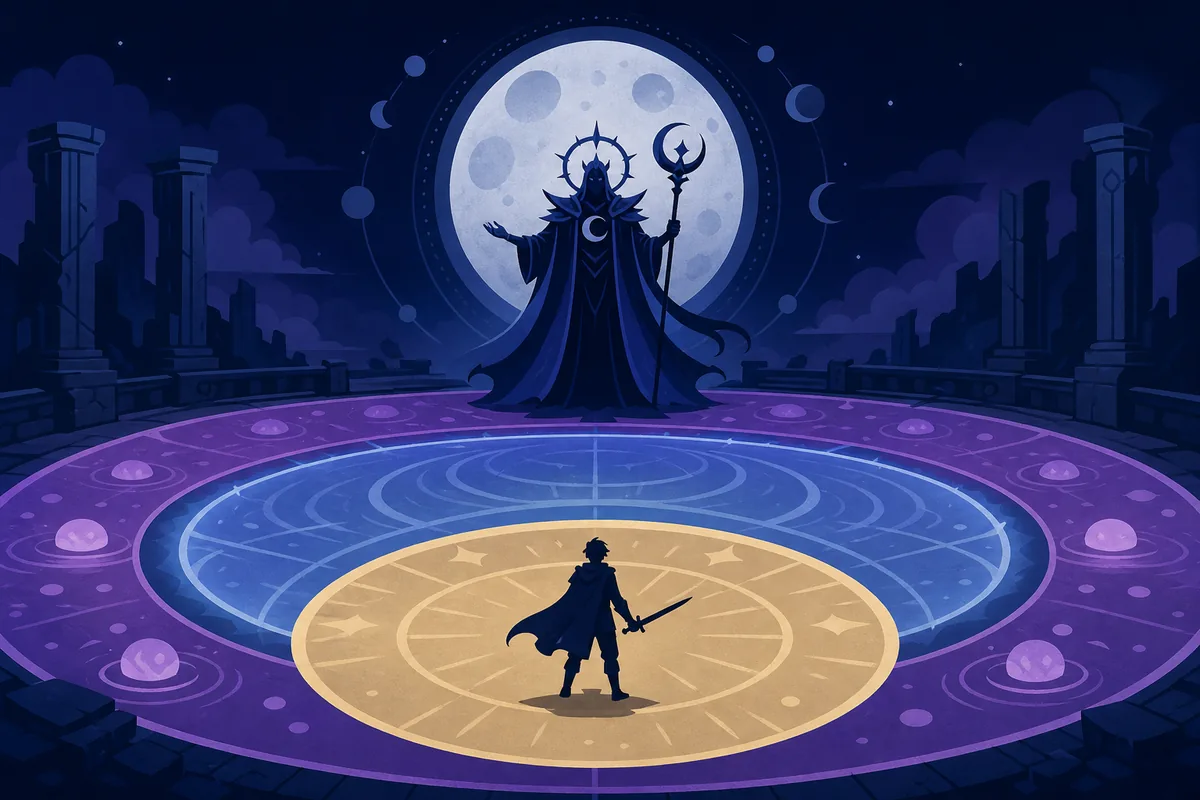 Unofficial editorial concept of a moon guardian boss arena